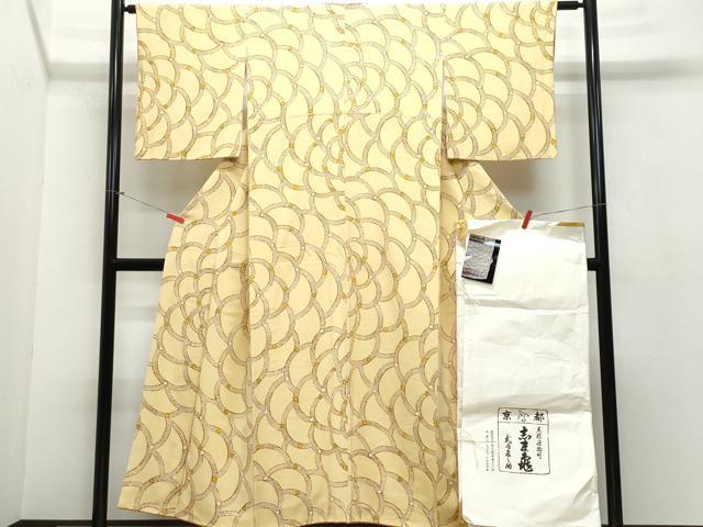 志ま亀 美品 高級小紋 ちりめん丸に吉祥松 鈴束ね熨斗 トールサイズ 志