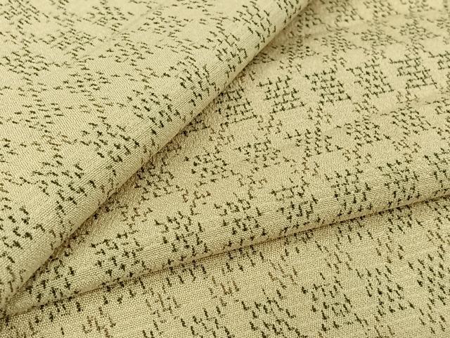平和屋着物▽本塩沢　単衣　格子　正絹　逸品　AABL3770jh
