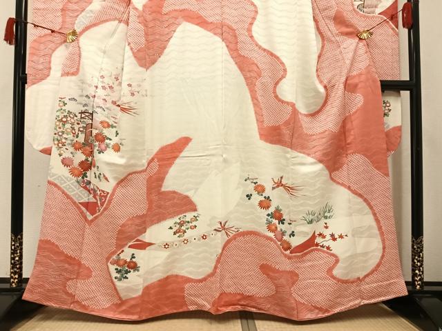 平和屋の平和屋着物●豪華振袖　絞り　鳳凰花文　金銀彩　三越扱い　正絹　逸品　AABK2258ph｜アングル3