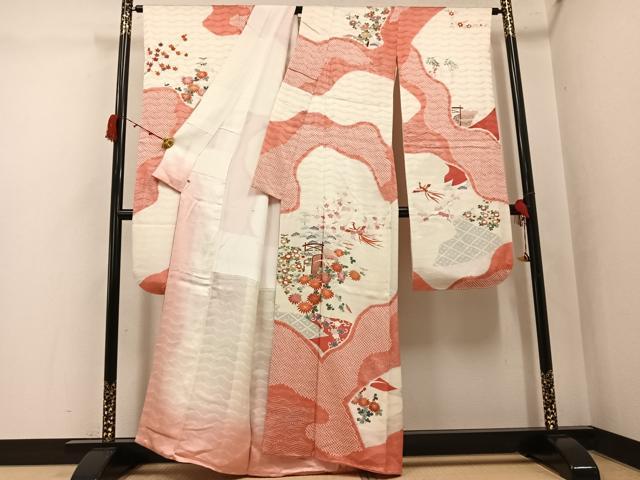 平和屋の平和屋着物●豪華振袖　絞り　鳳凰花文　金銀彩　三越扱い　正絹　逸品　AABK2258ph｜アングル2