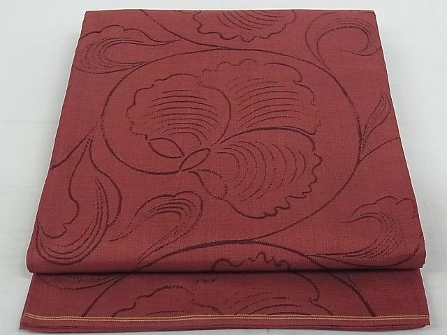 平和屋着物◎六通柄 本袋帯 洋花唐草文 正絹 逸品 AAAH5689Ast