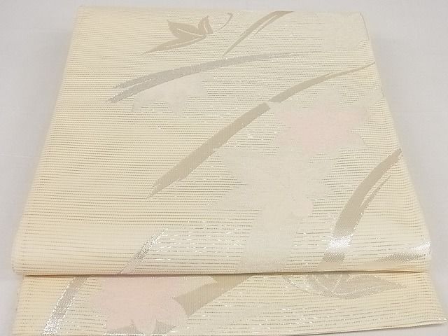 Rakuten - 平和屋着物■夏物　六通柄袋帯　楓　銀糸　正絹　逸品　A-ms551