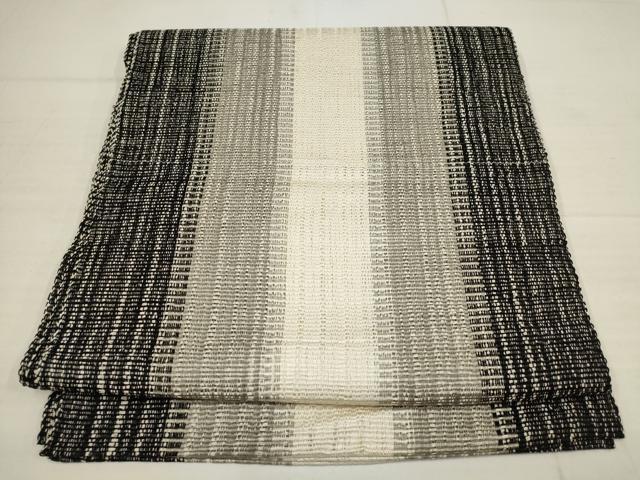 平和屋着物●夏物　八寸名古屋帯　間道　正絹　逸品　AABB4575wj