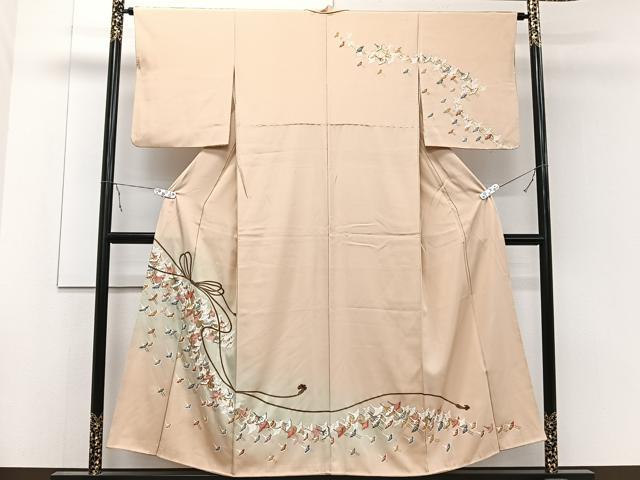平和屋着物■訪問着　群鶴　暈し染め　金彩　正絹　逸品　CABB2524xi