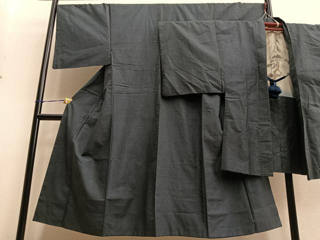 平和屋着物■男性 本場大島紬 アンサンブル 100亀甲 羽裏:富士山 正絹 逸品 BAAQ7452ev