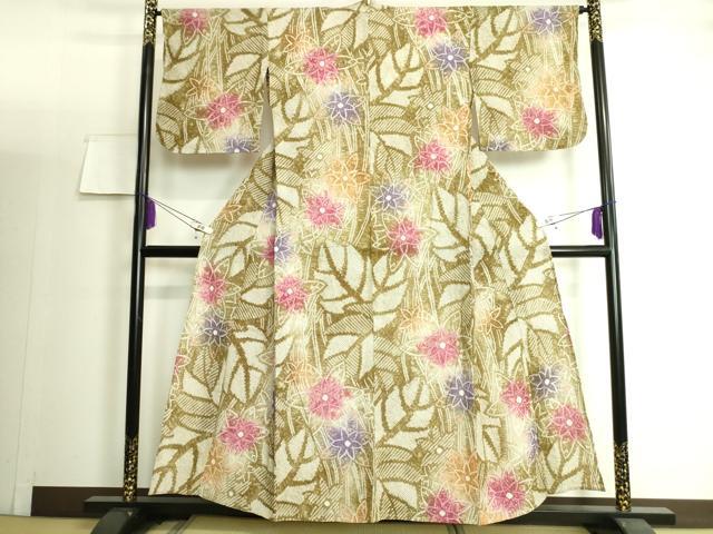 平和屋本店■極上　夏物　浴衣　有松鳴海絞り　草花文　暈し染め　綿　逸品　DZAA20170kh5