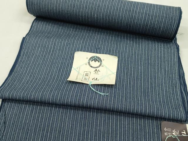 平和屋着物∴夏物　竺仙　浴衣　反物　縞　綿　証紙付き　着尺　逸品　未使用　CABL...