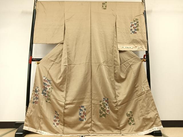平和屋着物●創作京版画 清水章夫 訪問着 小さな実 仮絵羽 正絹 逸品 未使用 AABM3709fy