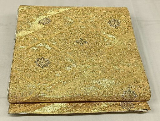 平和屋着物◎六通柄袋帯 道長天井文 金糸 正絹 逸品 AAAI7419Bey 平和屋着物◎六通柄袋帯 道長天井文 金糸 正絹 逸品 AAAI7419Bey