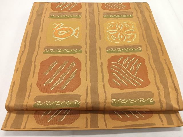 平和屋着物◎六通柄袋帯　コプト文　正絹　逸品　CAAR1820nb