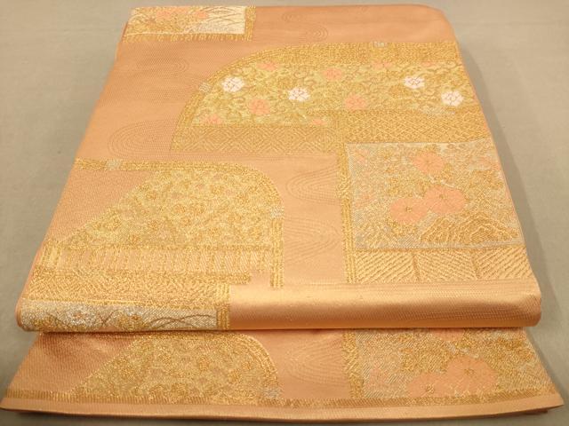 平和屋着物◎六通柄 本袋帯 唐織 籬花文 金銀糸 正絹 逸品 AABA0613dt