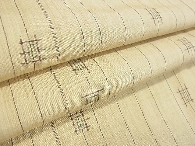 平和屋着物■上質な紬　間道　絣絵　逸品　cf3946