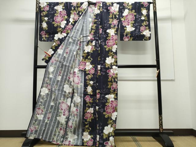 平和屋の平和屋着物∴夏物 浴衣 薔薇 金彩 綿 逸品 CAAY4639ng｜アングル3
