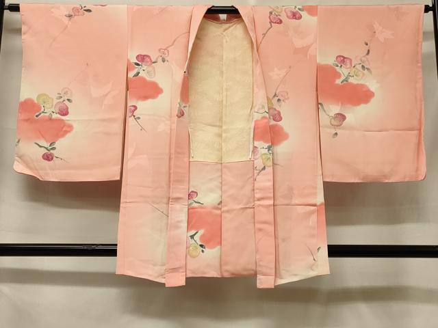 Full-Length Under-Kimono - 平和屋着物＃羽織　手描き　雲取り枝花文　暈し染め　正絹　逸品　未使用　CABF1407in