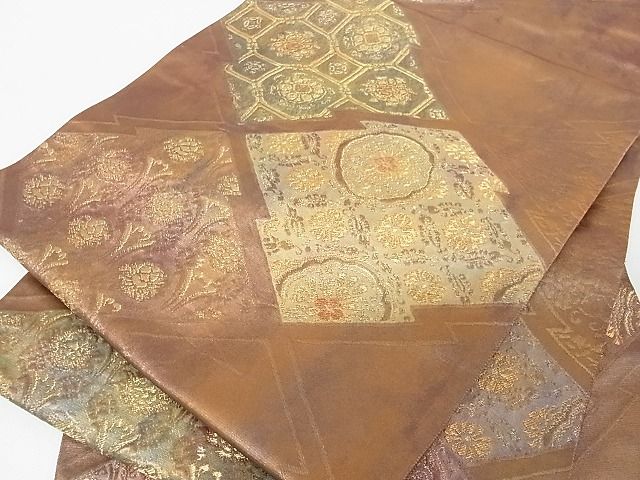 Rakuten - 平和屋着物■六通柄袋帯 松皮菱花文 金糸 引箔 逸品 op4821
