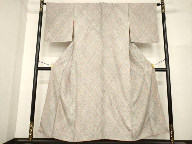 振袖 襦袢付き アンティーク着物 昔 袷 正絹 広衿 オレンジ 白 金 緑 黄緑 金刺繍 飛鶴文様 松 レトロ 明治・大正ロマン 経年品 身丈164.5cm 難あり 【キモノオフ野々市若松店】 ki5901AB-1_grande.jpg?v=1735788408