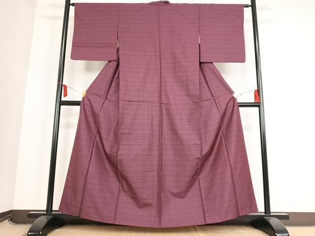 平和屋着物■本場縞大島紬 格子 正絹 逸品 AAAM6100zg