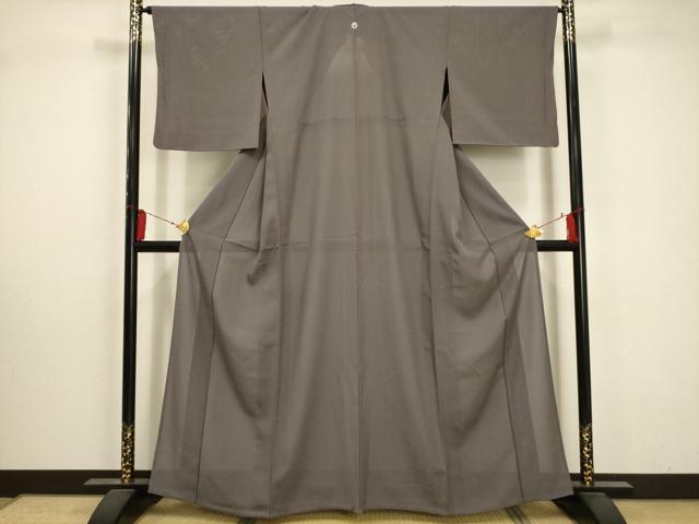 Undecorated - 平和屋着物＊夏物　色無地　絽　源氏鼠色　正絹　逸品　AABA5545sx