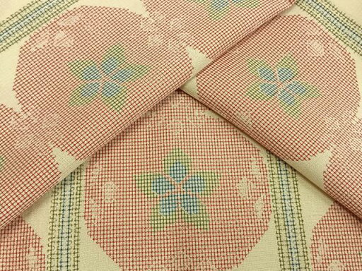 平和屋着物▽上質な紬 単衣 花丸文 正絹 逸品 AAAW1420fy 平和屋着物▽上質な紬 単衣 花丸文 正絹 逸品 AAAW1420fy