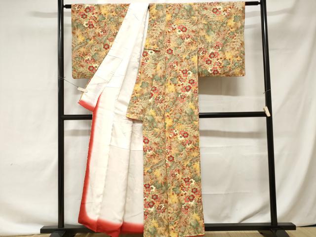 平和屋着物■上質な小紋　草花文　正絹　逸品　CAAX4288ev