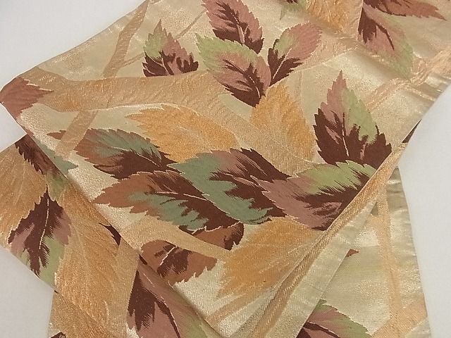 平和屋着物■六通柄袋帯 枝葉文 金糸 引箔 逸品 cm2766