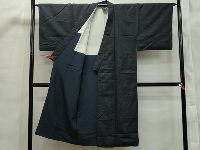 平和屋着物■男性　紬　アンサンブル　格子文　正絹　逸品　CAAJ3995th