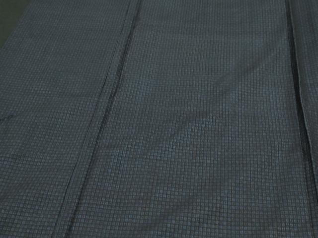 平和屋着物■男性　紬　アンサンブル　格子文　正絹　逸品　CAAJ3995th