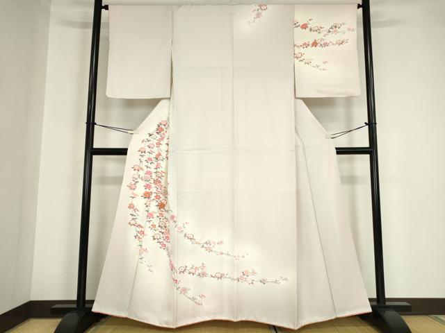 平和屋着物●訪問着　刺繍　枝花文　金彩　正絹　逸品　DABA4629az