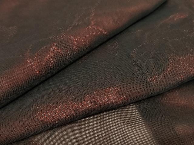 平和屋着物＊夏物 小紋 紗 舞葉文 洗える着物 AAAX9959jd