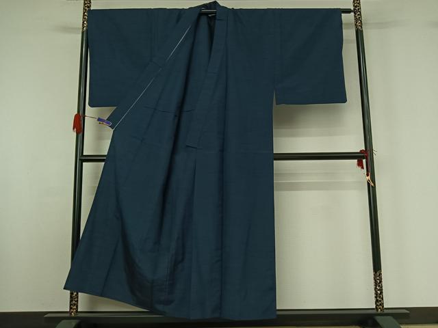 平和屋着物▽男性　紬　単衣　アンサンブル　格子　正絹　逸品　AABG5659jh
