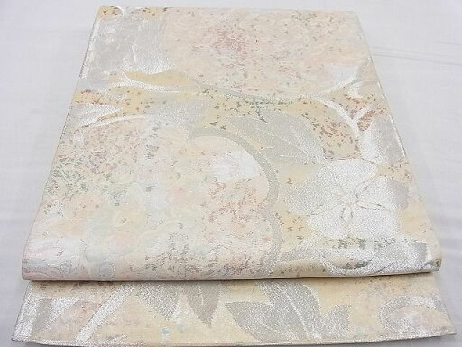 平和屋着物■六通柄袋帯 吉祥花唐草文 銀糸 逸品 n-gt3210 平和屋着物■六通柄袋帯 吉祥花唐草文 銀糸 逸品 n-gt3210