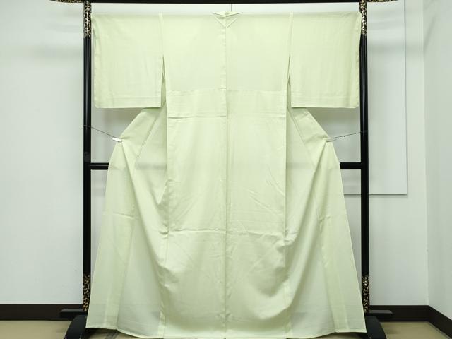 平和屋着物■極上　夏物　江戸小紋　絽　行儀　若菜色地　反端付き　逸品　未使用　CZAA2903s5