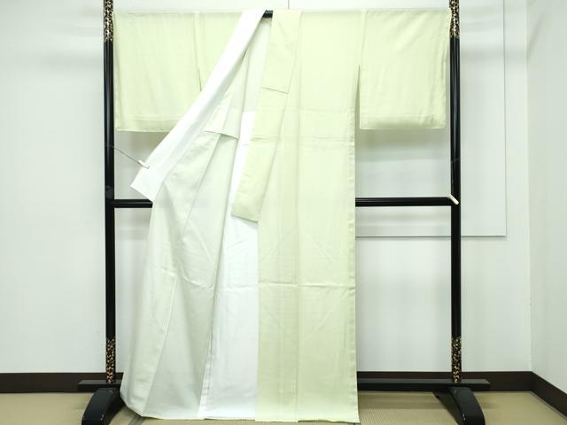 平和屋着物■極上　夏物　江戸小紋　絽　行儀　若菜色地　反端付き　逸品　未使用　CZAA2903s5