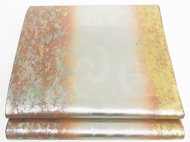 平和屋着物■六通柄袋帯　霞間道　引箔　逸品　rt3696