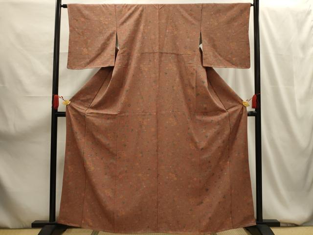 Rakuten - 平和屋着物■上質な小紋　花唐草文　正絹　逸品　AABG1542sx