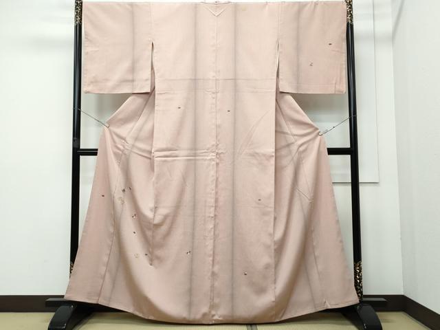 平和屋着物●訪問着　総刺繍　草花文　御召縮緬　金糸　正絹　逸品　CAAR8089vf