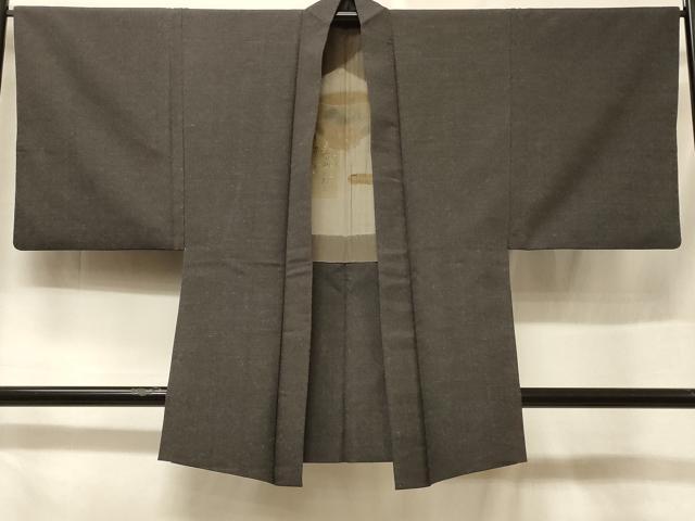 平和屋着物＃男性　羽織　紬地　霞文　正絹　逸品　CABF1411in