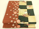 平和屋着物◎全通柄袋帯 市松舞花文 金銀彩 正絹 逸品 AAAP2950wt