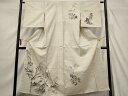 平和屋着物■本場大島紬 訪問着 白大島 手描き 9マルキ 風景文 正絹 逸品 AAAU4574st