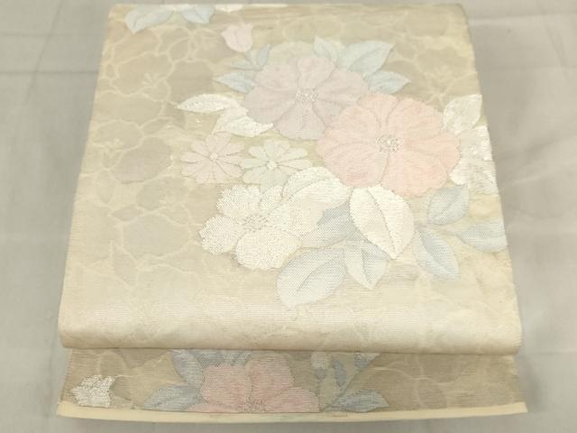 ■■■　サイズ　■■■ 長さ 428cm 幅 30cm程 ■■■　商品詳細　■■■ 【正絹】 状態は1.2回程しか締めておりませんが 接写画像のように柄止まり・裏地に薄い汚れがございます。 その他特に目立ったシミ汚れなどもなく大変良い状態です。 着用時には見えない部分になるかと思いますので あまり気にならずお召になれるかと思います。 大変上質な逸品になります。 お安く出品致しますので、是非この機会にいかがでしょうか？ ■■■　注意事項　■■■ ■モニター発色の具合により色合いが異なる場合がございます。 ■寸法は多少の誤差が生じる場合がございますのでご了承ください。 ■縫込みの長さが左右非対称の場合は短い部分を記載しております。 左右非対称であってもご返品・お値引き等の保証は出来かねますので、ご了承の上ご購入をお願い致します。 ■シミ等のチェックには注意を払っておりますが、見落としがある場合もございますし、個人の見解も様々ですので神経質な方のご購入はお控えください。 ■箪笥に入っておりました着物や帯なので畳みシワや匂いがあるものもございます。 ■お休みは基本的に土日祝となりますが、その他臨時でお休みする場合がございますのでご了承ください。 ■商品の発送は平日のみの発送となります。 ■夜間と土曜、日曜日はお問い合わせの回答が遅れる場合がございます。 ■当店では、お直し、紋入れ、お手入れ等は承っておりません。 ■生地の状態（ヤケ、経年劣化等）によってはサイズ直しが出来ない場合がございます。 その点もどうかご了承のうえ、ご購入をお願いいたします。 ■弊社で取り扱う商品は一点ものにつき、時期や在庫状況に応じて金額が変更となる場合がございます。 ■検針は行っておりません。予めご了承いただきますようお願いいたします。 ■【洗える着物】と記載のある商品におきましては、商品お届け後に洗濯を行ってしまってからのご返品にはご対応しかねます。 念の為、専門店でのお手入れをお願いいたします。 ■着物のサイズ目安は下記を参考ください↓ ＜女性着物＞　お端折り次第で＋5cm　−1cmが着用可能サイズ 　例）身丈170cmの場合、身長160cm〜175cm ＜男性着物＞　身丈＋約25cm〜27cm程が適応身長 　例）身丈155cmの場合、身長180〜182cm