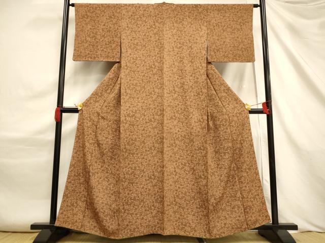Rakuten - 平和屋着物■上質な小紋　型染め　枝花風景文　正絹　逸品　AABJ2580fw