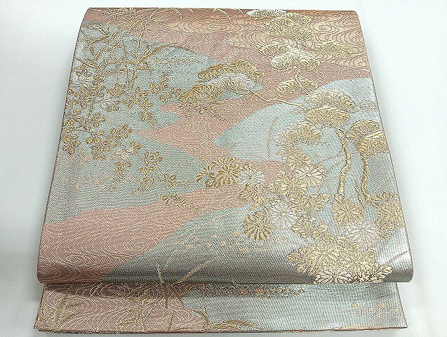 平和屋着物◎六通柄袋帯　長寿錦　金糸　鈴乃屋扱い　正絹　逸品　CABG1229nb