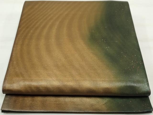 平和屋着物◎六通柄袋帯 霞文 引箔 正絹 逸品 DAAQ8580qa