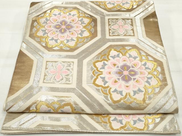 平和屋着物◎六通柄袋帯 蜀甲錦 金銀糸 引箔 正絹 逸品 DAAQ8591qa