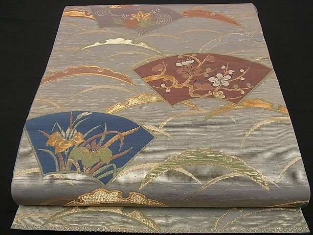 平和屋着物■六通柄袋帯　ふうき錦　地紙に雪芝　金糸　逸品　n-iz1667