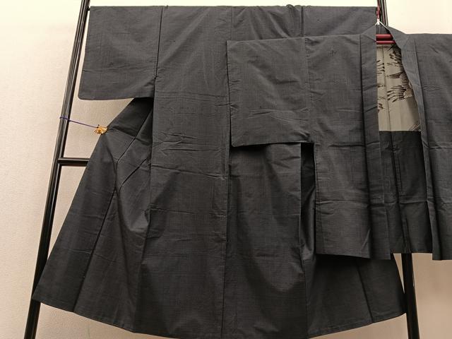 平和屋着物■男性 本場大島紬 アンサンブル 総絣 羽裏:鷹 正絹 逸品 BAAR6553gt