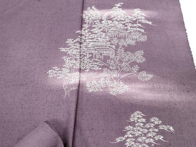 平和屋着物▼付下げ　反物　着尺　風景樹林文　逸品　未使用　DAAW6255we
