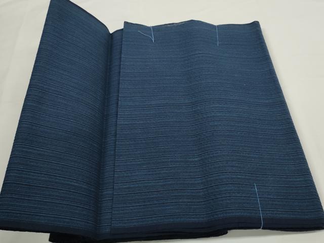 平和屋着物＊夏物　阿波しじら織　浴衣　反物　着尺　正藍染　縞　証紙付き　綿　逸品　未使用　DABC1725zzz
