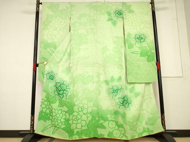 乐天商城 - 平和屋着物●豪華振袖　総絞り　舞花文　正絹　逸品　AABF1763ck