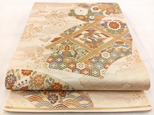 Rakuten - 平和屋着物◎六通柄袋帯 唐織 有職能装典雅文 金糸 正絹 逸品 BAAW8963yc